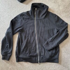 All Saints Black Zip Sweater